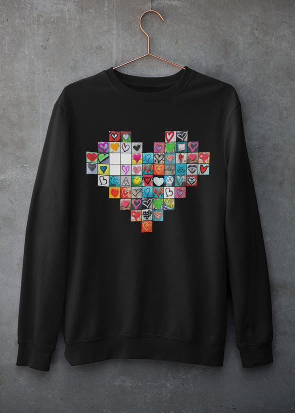 ST!NK - 55 street heart collection - Men's Sweatshirt_Jet Black