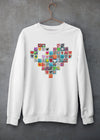 ST!NK - 55 street heart collection - Men's Sweatshirt_Arctic White