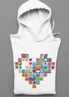 ST!NK - 55 Street Hearts - Front Print Hoodie_Arctic White