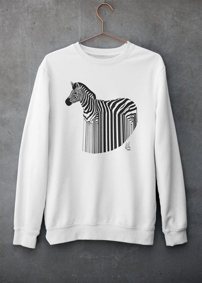 ST!NK - artist G.rant, ZEBRA - Men's Sweatart _Arctic White